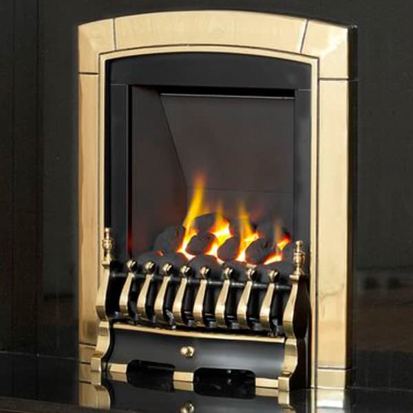 Flavel Caress Slimline Gas Fire Brass Crop
